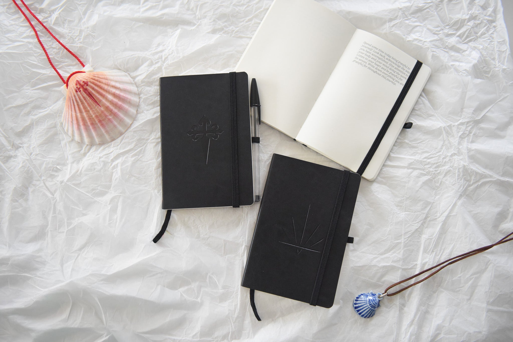 Way Whispers Camino journals and scallop shells